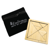 Kraftsman Portable Wooden Tangram Puzzle | 7 Pieces Puzzle Board for Kids and Adults | Travel Pouch Included