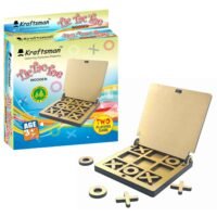 Wooden Tic Tac Toe Game with Protective Cover | Portable Strategy Board Game for All Ages | Portable Fun for Family & Friends