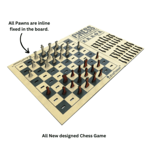 Wooden Chess Board & Checkers Game Combo | One Board two Games