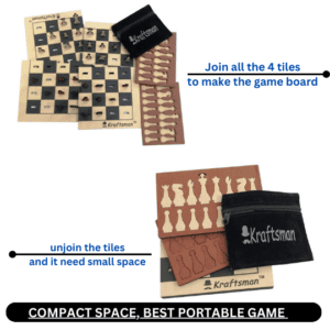 Wooden Portable Chess Board Game Set for Kids and Adults of All Age Groups