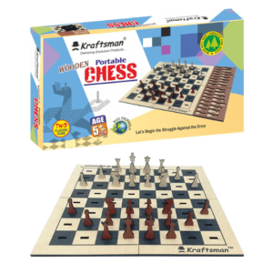 Wooden Portable Chess Board Game Set for Kids and Adults of All Age Groups