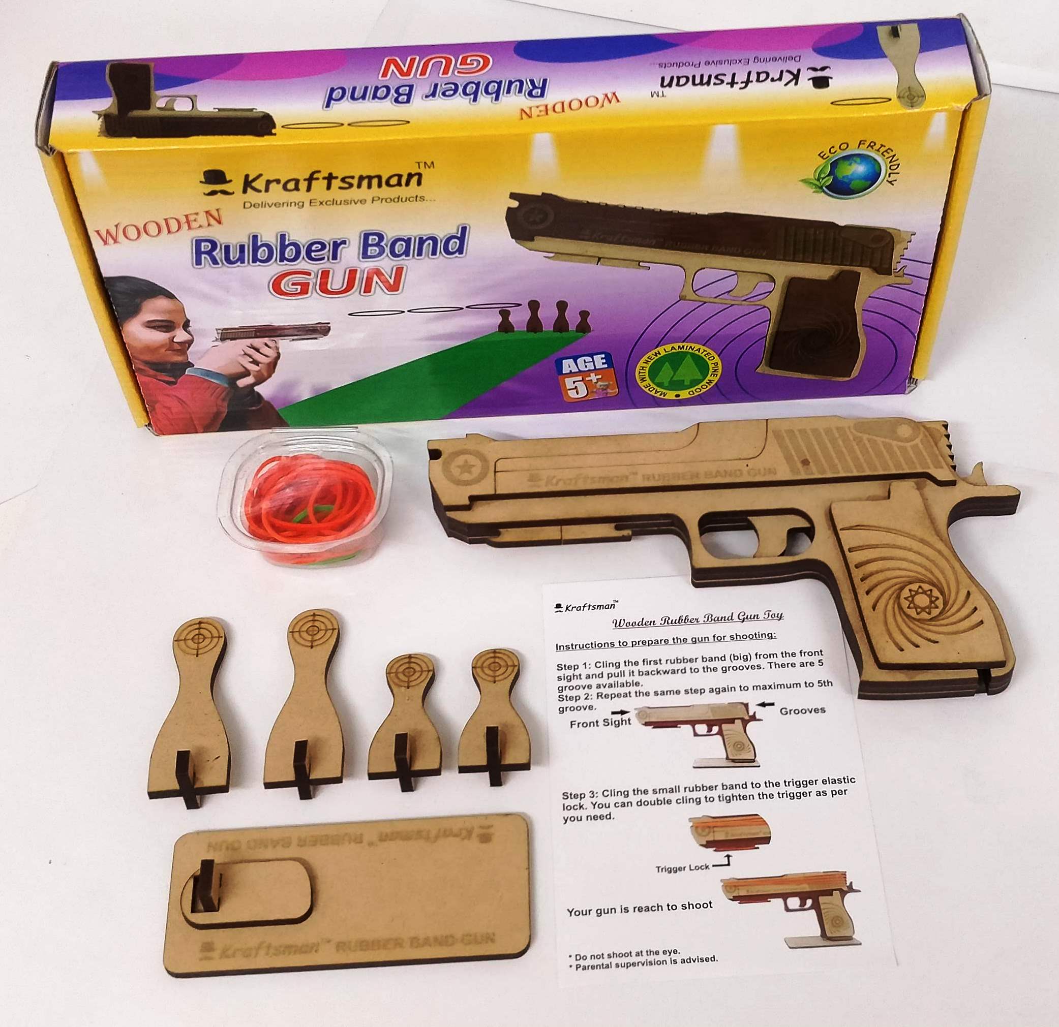 Funtime Kids Adults Elastic Rubber Band Blaster Shooter Gun Toy Gift 