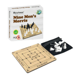 Wooden Nine Men's Morris Portable Game