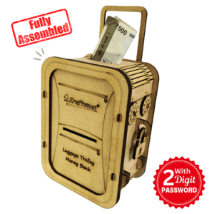 Luggage Trolley Style Wooden Money Safe for all age groups