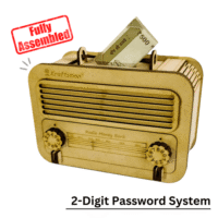 Kraftsman wooden money bank, classic radio style