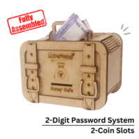 Kraftsman wooden money bank, briefcase style