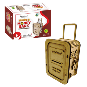 Luggage Trolley Style Wooden Money Safe for all age groups