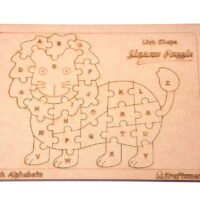 Kraftsman English Alphabets Wooden Jigsaw Puzzles Lion Shape Puzzle | Color Kit Included