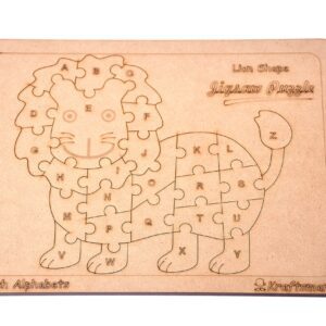 Kraftsman English Alphabets Wooden Jigsaw Puzzles Lion Shape Puzzle | Color Kit Included