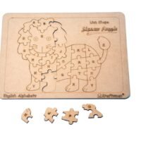 Kraftsman English Alphabets Wooden Jigsaw Puzzles Lion Shape Puzzle | Color Kit Included