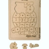 Kraftsman English Alphabets Wooden Jigsaw Puzzles Owl Shape Puzzle | Color Kit Included