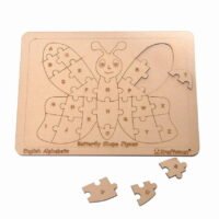 Kraftsman wooden English alphabet jigsaw puzzle, butterfly shape