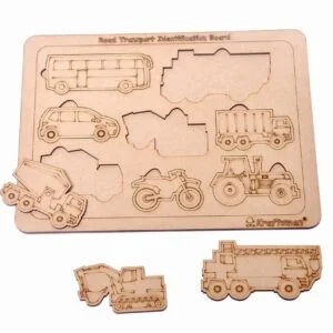 Kraftsman Road Transport Vehicles Identification Puzzle Board with Color kit included