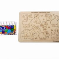 Kraftsman wooden farm animals identification puzzle board