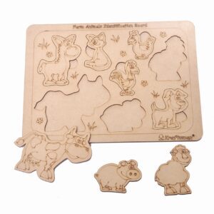 Kraftsman Farm Animals Identification Puzzle Board with Color kit included