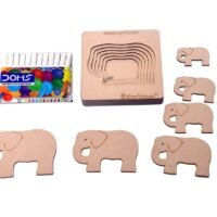 Kraftsman Stack up Puzzles/ Layered Puzzle Elephant Shape for Kids | Color Kit Included | 6 Pieces Puzzle