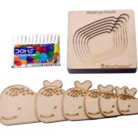 Kraftsman layered wooden stack-up puzzle, fish shape, 6 pieces