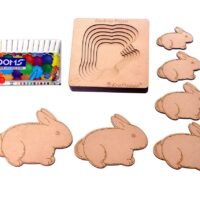 Kraftsman layered wooden stack-up puzzle, bunny shape, 6 pieces