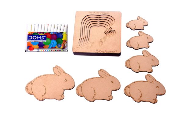 Stack up Puzzles/ Layered Puzzle Bunny Shape for Kids
