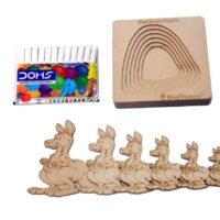 Kraftsman layered wooden stack-up puzzle, kangaroo shape, 6 pieces