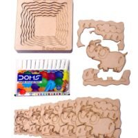 Kraftsman Stack up Puzzles/ Layered Puzzle Elephant Shape for Kids | Color Kit Included | 18 Pieces Puzzle