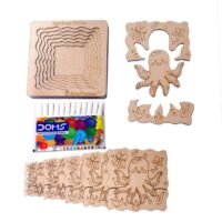 Kraftsman Stack up Puzzles/ Layered Puzzles Octopus Shape for Kids | Color Kit Included | 18 Pieces Puzzle
