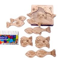 Stack-up Puzzles/ Layered Puzzle Fish Shape for Kids | Color Kit Included | 18 Pieces Puzzle