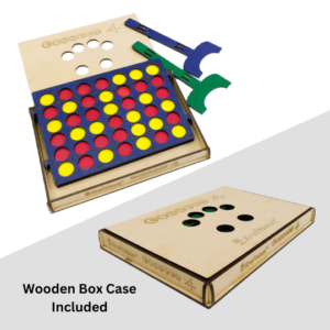 Wooden Plot 4 Game OR Get-4-in-a-Row OR Get-In-Line Strategy Game