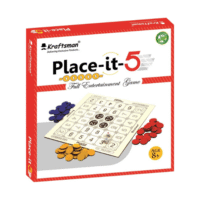 Wooden Place-it-5 Strategy Board Game Get 5 Coins in a Row or Sequantially