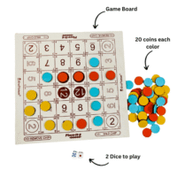 Wooden Place-it-5 Strategy Board Game Get 5 Coins in a Row or Sequantially