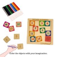 Kraftsman 15 Number Puzzle Slider | Solve and Color Your Own Puzzle