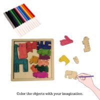 Kraftsman Animal Puzzle 16 Pieces | Create and Color Your Zoo