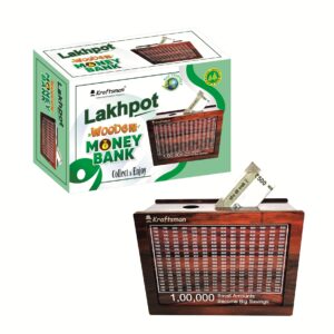 The LakhPot Wooden Money Bank| 1 Lakh Money Bank with Tracker Board