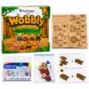 Kraftsman Wobbly Wooden Animal Toy DIY kit with wooden animal pieces, 12 colour pens, wobble discs and glue stick