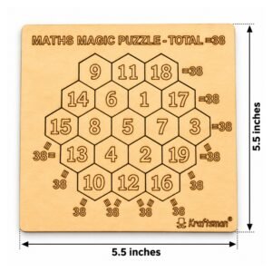 Kraftsman Wooden 38 Number Maths Magic Puzzle with Coloring Kit