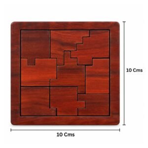 Kraftsman Wooden Pocket Blocks Puzzle (9 Pcs) | Wooden Brain Teaser for Kids | Travel Pouch Included