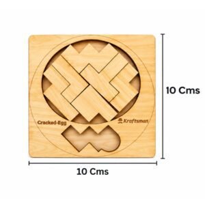 Kraftsman Wooden Cracked-Egg Puzzle – Educational Brain Teaser for Kids | Travel Pouch Included