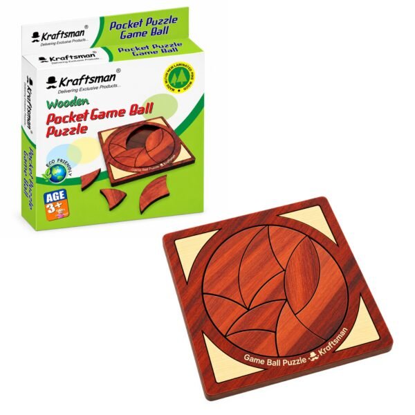 Kraftsman Wooden Game Ball Puzzle – Pocket Brain Teaser