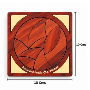Kraftsman Wooden Game Ball Puzzle – Pocket Brain Teaser for Kids | Travel Pouch Included