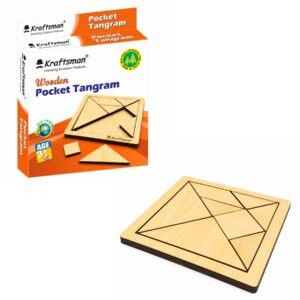 Kraftsman Wooden Pocket Tangram Puzzle for Kids | Travel Pouch Included