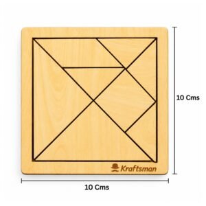 Kraftsman Wooden Pocket Tangram Puzzle for Kids | Travel Pouch Included